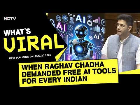 Raghav Chadha News | When Raghav Chadha Demanded Free AI Tools For Every Indian In Parliament