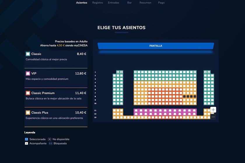 Cinesa imita el modelo de precios escalonados de las aerolíneas: tendrás que pagar más por disfrutar de los mejores sitios