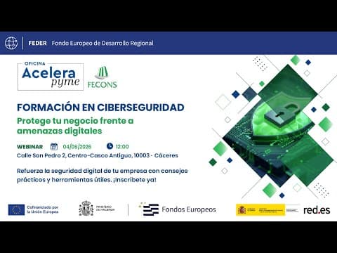 🔐 Webinar de Ciberseguridad para Pymes y Autónomos | OAP FECONS Cáceres